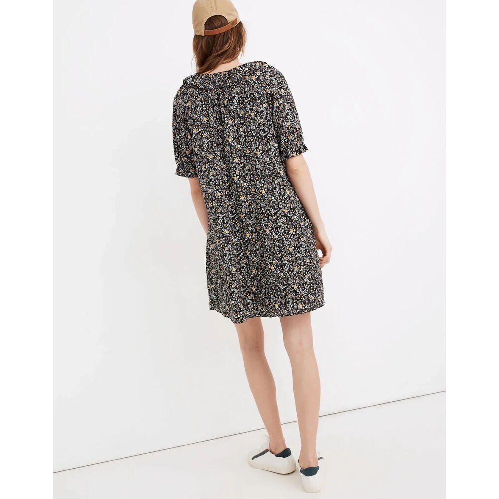 Madewell Ruffle Button-Front Trapeze Dress in Folkmagic Floral - Picture 4 of 8